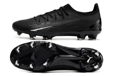 Men's Puma Ultra Ultimate FG Firm Ground Low-Tops Football Boots - Black/White