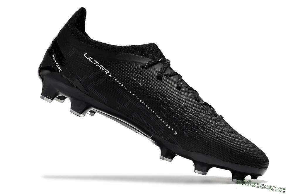 Men's Puma Ultra Ultimate FG Firm Ground Low-Tops Football Boots - Black/White 7