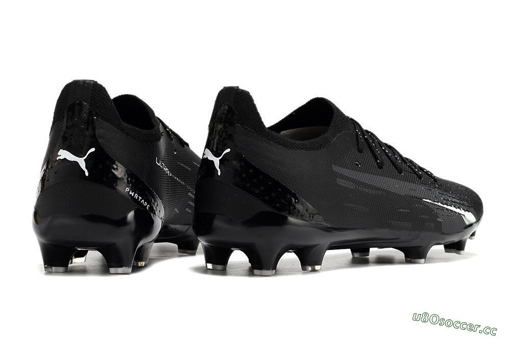 Men's Puma Ultra Ultimate FG Firm Ground Low-Tops Football Boots - Black/White 9
