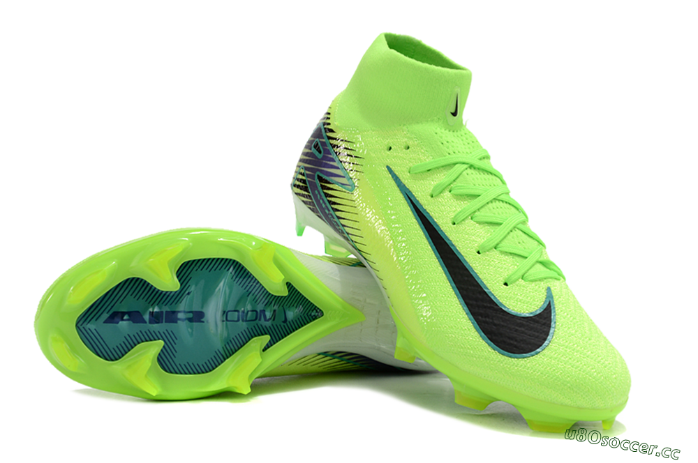 Unisex Nike Air Zoom Mercurial Superfly 10 Elite FG Firm Ground High-Tops Football Boots - Yellow/Blue/Black 3