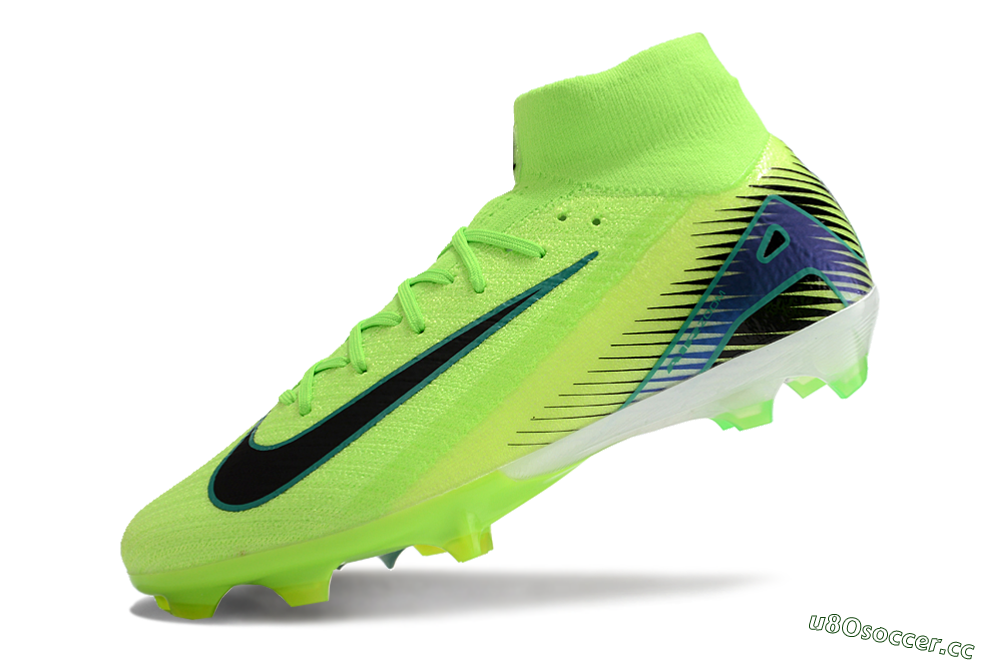 Unisex Nike Air Zoom Mercurial Superfly 10 Elite FG Firm Ground High-Tops Football Boots - Yellow/Blue/Black 5