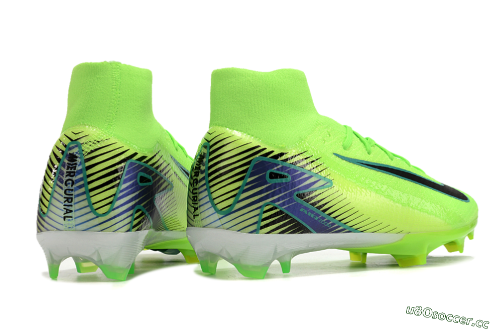 Unisex Nike Air Zoom Mercurial Superfly 10 Elite FG Firm Ground High-Tops Football Boots - Yellow/Blue/Black 6