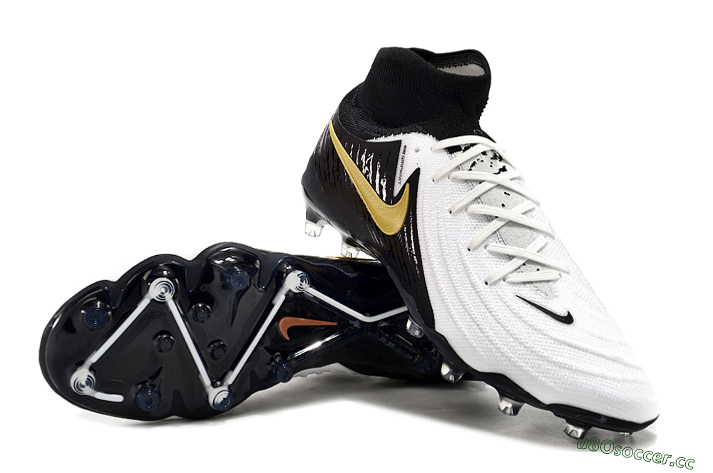 Men's Nike Phantom Luna Elite AG Artificial Grass High-Tops Football Boots - White/Black/Gold 3