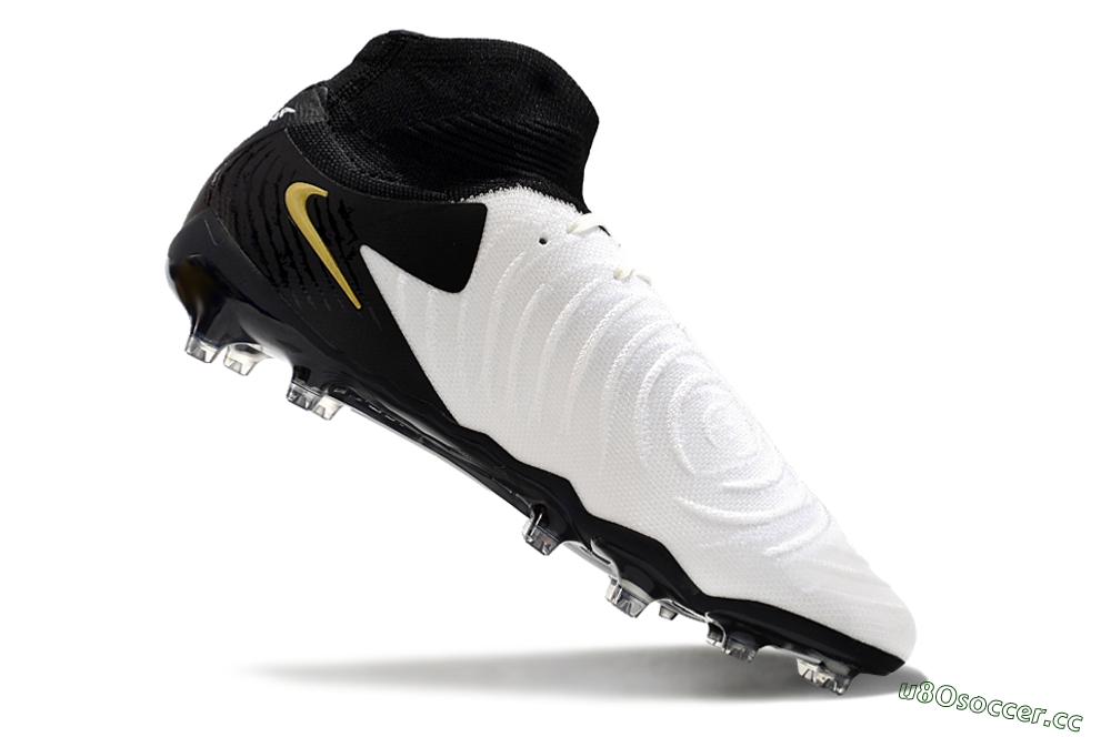 Men's Nike Phantom Luna Elite AG Artificial Grass High-Tops Football Boots - White/Black/Gold 4