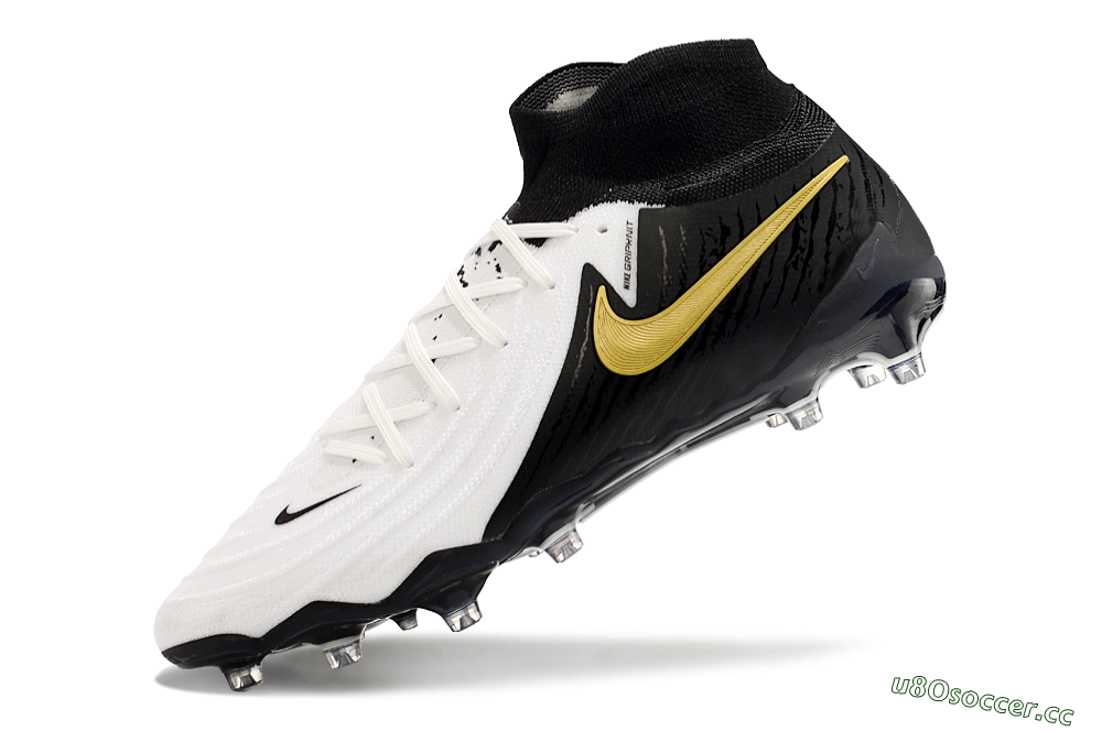 Men's Nike Phantom Luna Elite AG Artificial Grass High-Tops Football Boots - White/Black/Gold 5