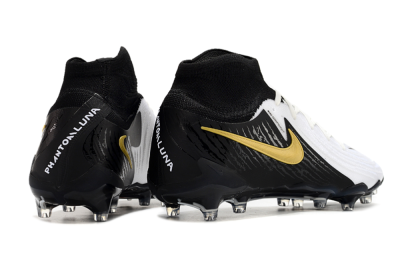 Men's Nike Phantom Luna Elite AG Artificial Grass High-Tops Football Boots - White/Black/Gold