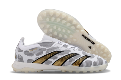 Unisex Adidas Predator 24 Elite TF Artificial Turf Low-Tops Football Shoes - White/Black/Gold