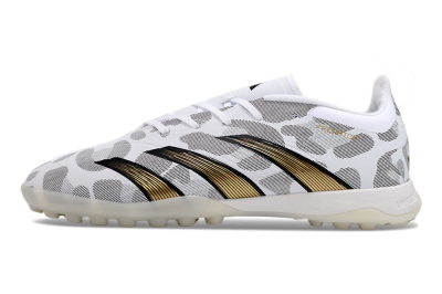 Unisex Adidas Predator 24 Elite TF Artificial Turf Low-Tops Football Shoes - White/Black/Gold