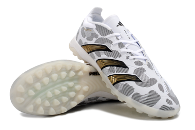 Unisex Adidas Predator 24 Elite TF Artificial Turf Low-Tops Football Shoes - White/Black/Gold
