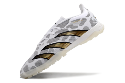 Unisex Adidas Predator 24 Elite TF Artificial Turf Low-Tops Football Shoes - White/Black/Gold