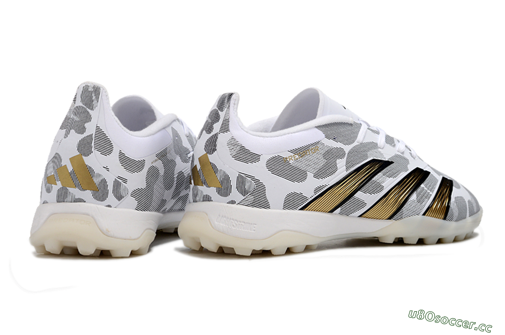 Unisex Adidas Predator 24 Elite TF Artificial Turf Low-Tops Football Shoes - White/Black/Gold 6