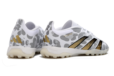 Unisex Adidas Predator 24 Elite TF Artificial Turf Low-Tops Football Shoes - White/Black/Gold