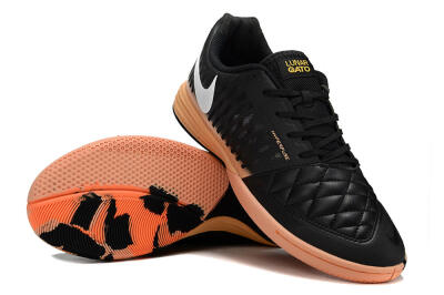 Unisex Nike Lunar Gato 2 IC Indoor & Futsal Low-Tops Football Shoes - Black/White/Yellow