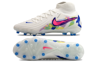 Men's Nike Phantom Luna Elite AG Artificial Grass High-Tops Football Boots - White/Blue/Pink/Yellow