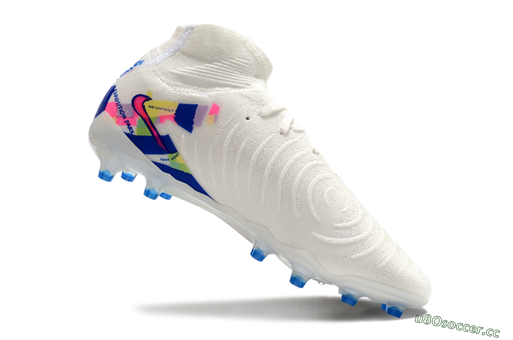 Men's Nike Phantom Luna Elite AG Artificial Grass High-Tops Football Boots - White/Blue/Pink/Yellow 4