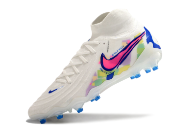 Men's Nike Phantom Luna Elite AG Artificial Grass High-Tops Football Boots - White/Blue/Pink/Yellow