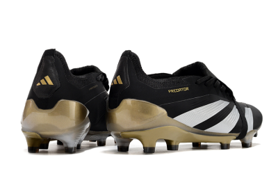 Men's Adidas Predator Elite Foldover Tongue FG Firm Ground Low-Tops Football Boots - Black/White/Gold