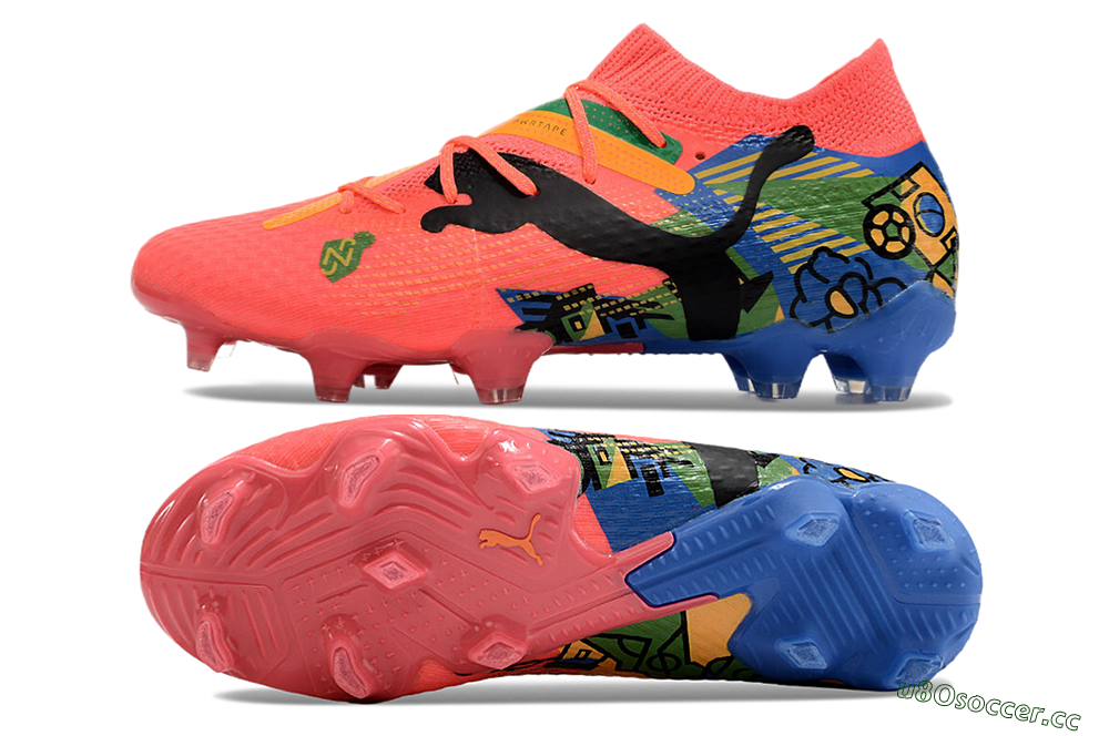 Men's Puma Future Ultimate FG Firm Ground Low-Tops Football Boots - Red/Green/Blue/Yellow 1