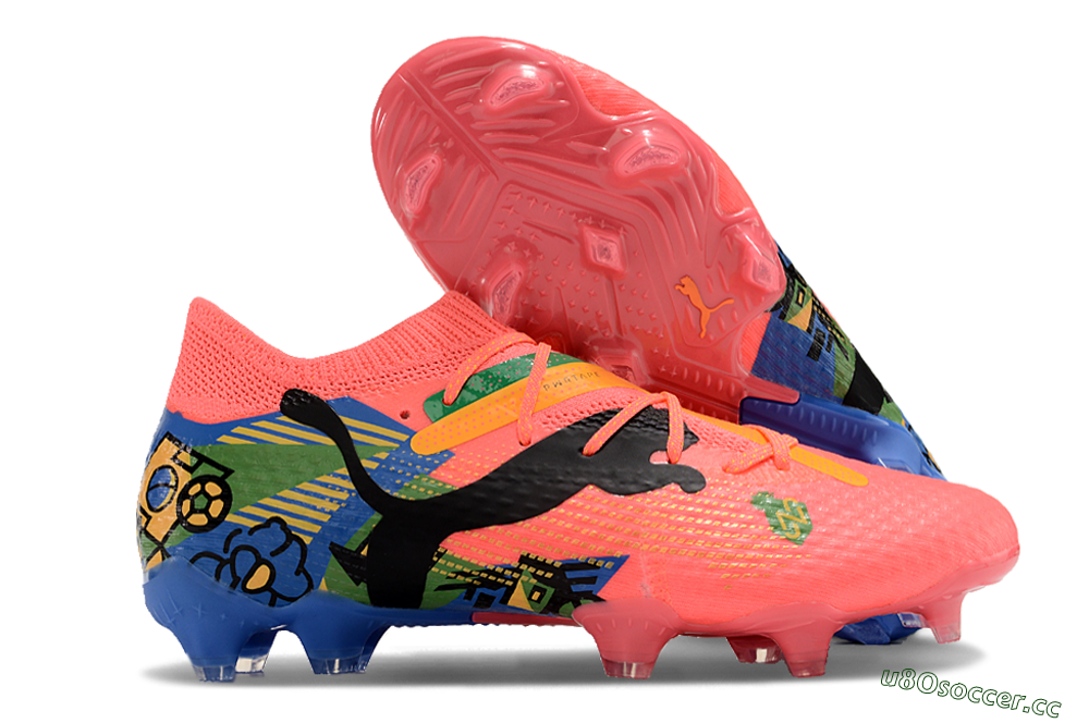 Men's Puma Future Ultimate FG Firm Ground Low-Tops Football Boots - Red/Green/Blue/Yellow 2
