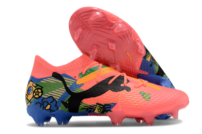 Men's Puma Future Ultimate FG Firm Ground Low-Tops Football Boots - Red/Green/Blue/Yellow