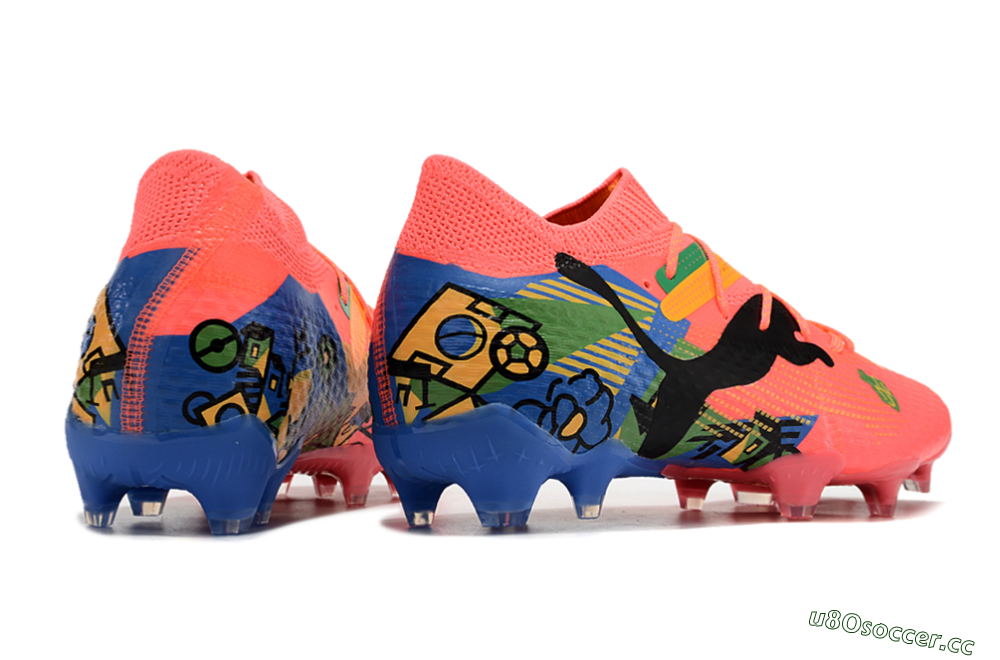 Men's Puma Future Ultimate FG Firm Ground Low-Tops Football Boots - Red/Green/Blue/Yellow 6