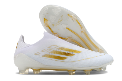 Men's Adidas F50+ Adizero FG Firm Ground Low-Tops Football Boots - White/Gold