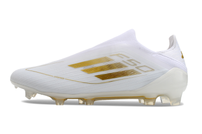 Men's Adidas F50+ Adizero FG Firm Ground Low-Tops Football Boots - White/Gold