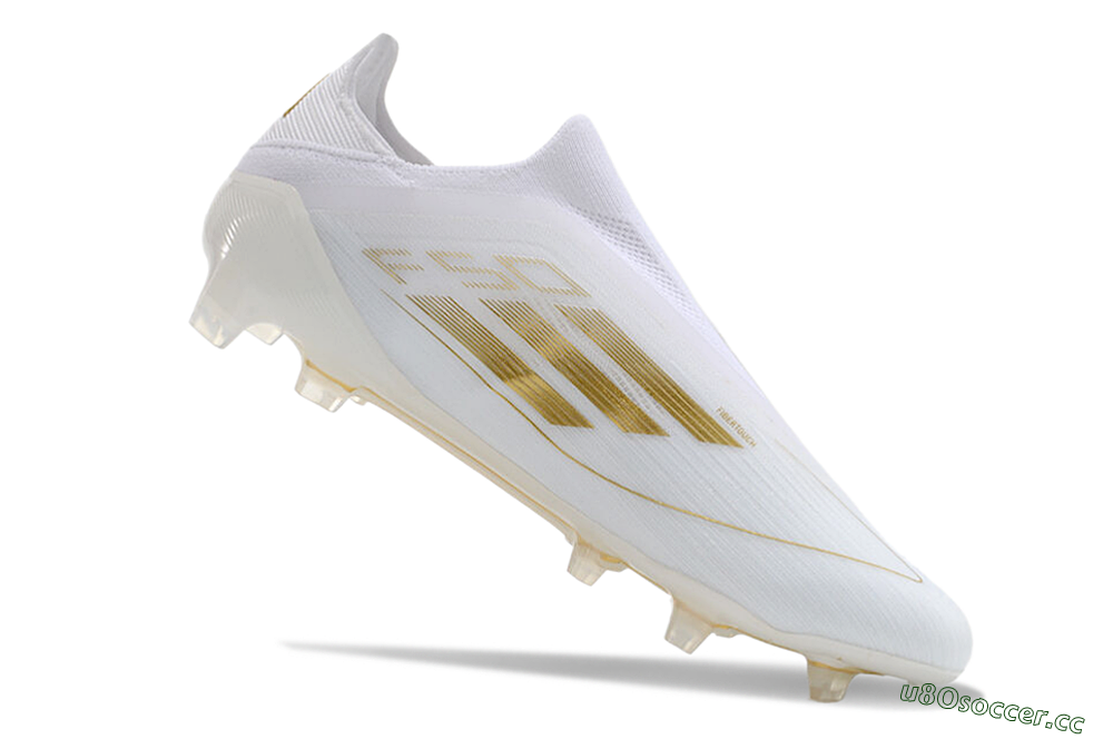 Men's Adidas F50+ Adizero FG Firm Ground Low-Tops Football Boots - White/Gold 4