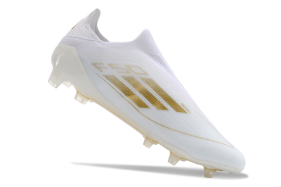 Men's Adidas F50+ Adizero FG Firm Ground Low-Tops Football Boots - White/Gold
