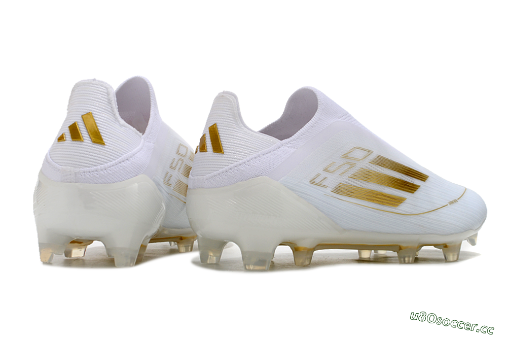 Men's Adidas F50+ Adizero FG Firm Ground Low-Tops Football Boots - White/Gold 6