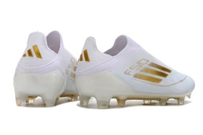Men's Adidas F50+ Adizero FG Firm Ground Low-Tops Football Boots - White/Gold