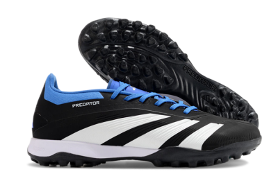 Men's Adidas Predator 24 Elite TF Artificial Turf Low-Tops Football Shoes - Black/White/Blue