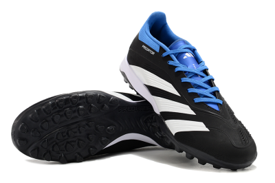 Men's Adidas Predator 24 Elite TF Artificial Turf Low-Tops Football Shoes - Black/White/Blue
