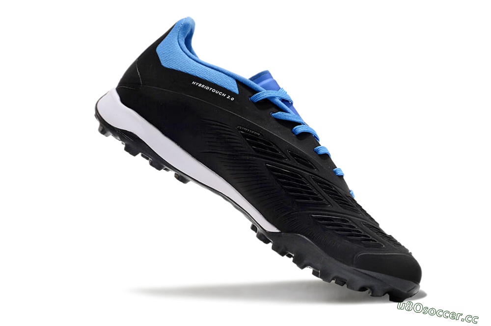 Men's Adidas Predator 24 Elite TF Artificial Turf Low-Tops Football Shoes - Black/White/Blue 4