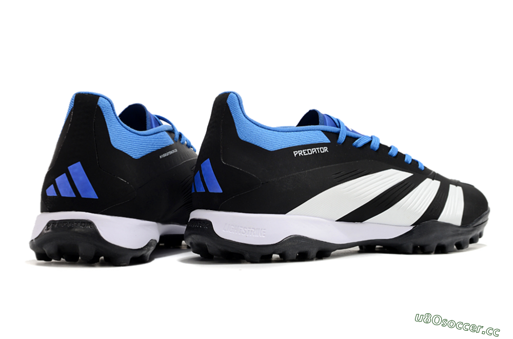 Men's Adidas Predator 24 Elite TF Artificial Turf Low-Tops Football Shoes - Black/White/Blue 6
