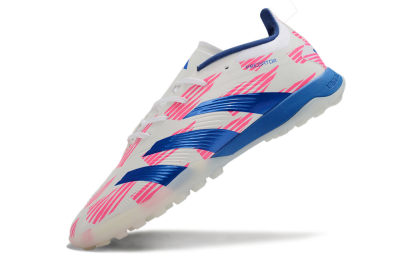 Unisex Adidas Predator 24 Elite TF Artificial Turf Low-Tops Football Shoes - White/Pink/Blue