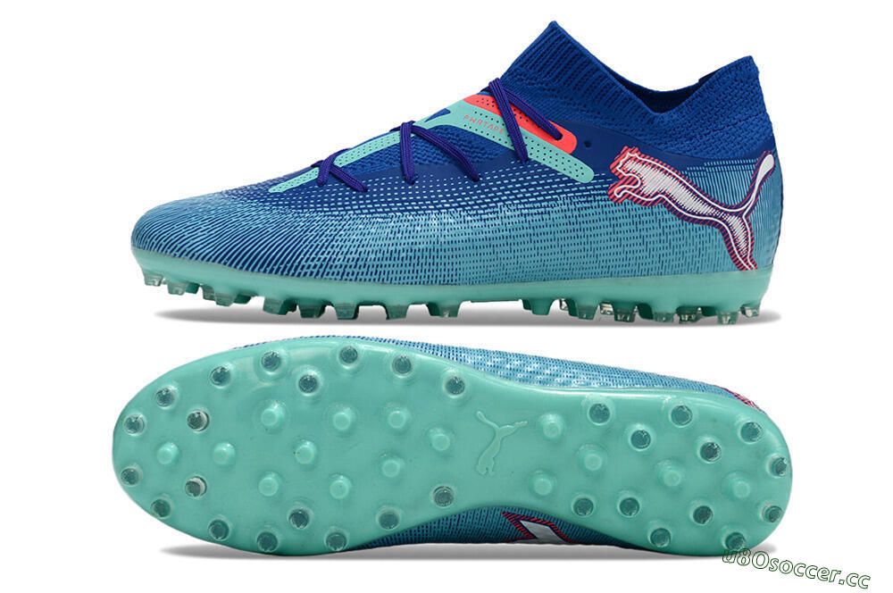 Men's Puma Future Ultimate MG Multi Ground Low-Tops Football Boots - Blue/Jade/Red 1