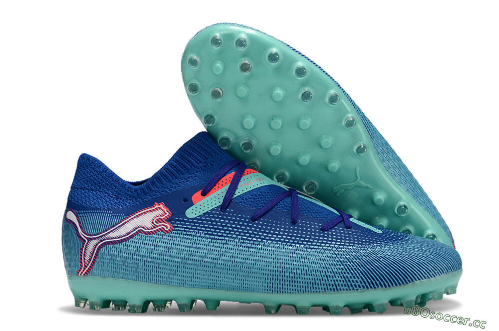 Men's Puma Future Ultimate MG Multi Ground Low-Tops Football Boots - Blue/Jade/Red 2