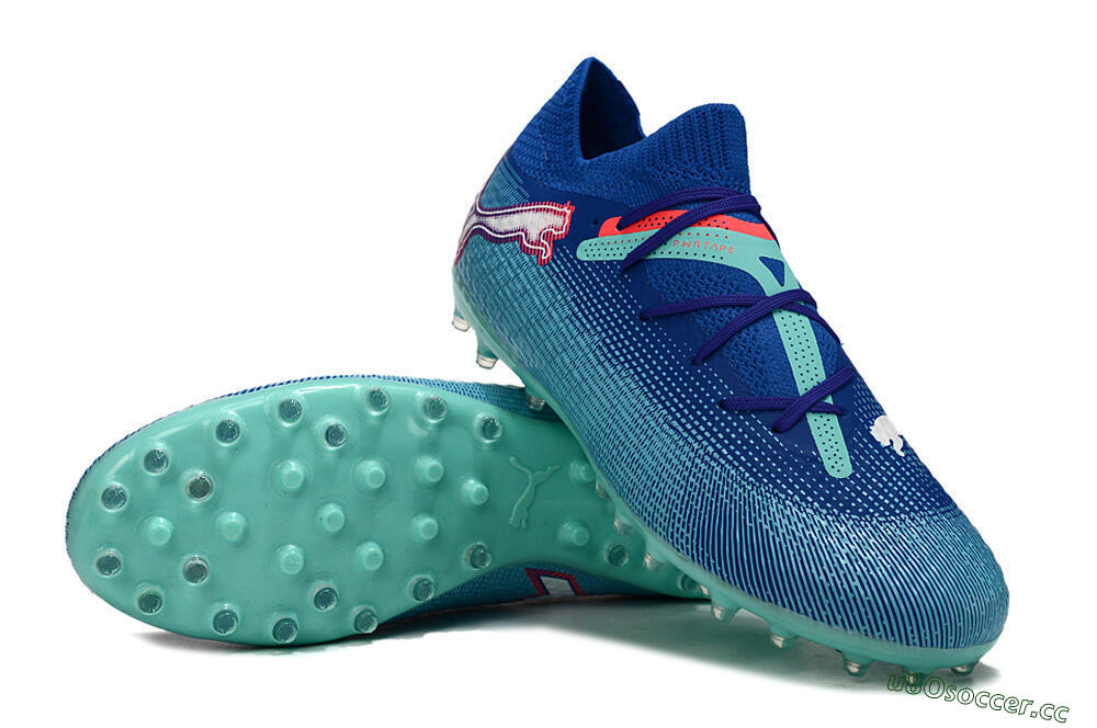 Men's Puma Future Ultimate MG Multi Ground Low-Tops Football Boots - Blue/Jade/Red 3