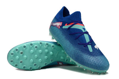 Men's Puma Future Ultimate MG Multi Ground Low-Tops Football Boots - Blue/Jade/Red