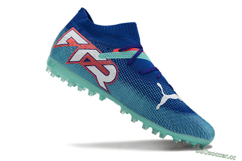 Men's Puma Future Ultimate MG Multi Ground Low-Tops Football Boots - Blue/Jade/Red 4