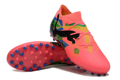 Men's Puma Future Ultimate MG Multi Ground Low-Tops Football Boots - Pink/Blue/Green/Yellow
