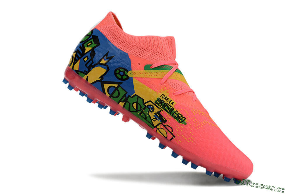 Men's Puma Future Ultimate MG Multi Ground Low-Tops Football Boots - Pink/Blue/Green/Yellow 4