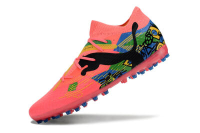 Men's Puma Future Ultimate MG Multi Ground Low-Tops Football Boots - Pink/Blue/Green/Yellow