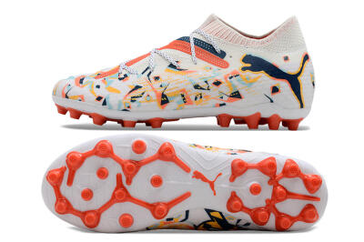 Men's Puma Future Ultimate MG Multi Ground Low-Tops Football Boots - White/Blue/Yellow