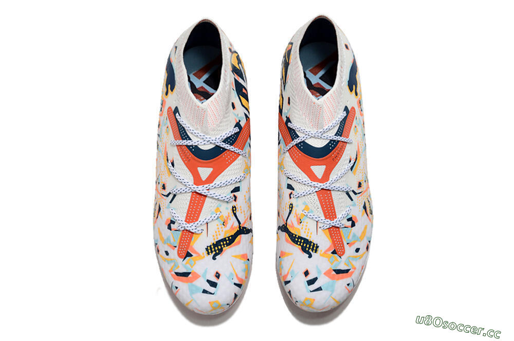 Men's Puma Future Ultimate MG Multi Ground Low-Tops Football Boots - White/Blue/Yellow 4
