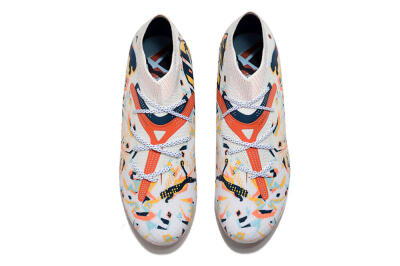 Men's Puma Future Ultimate MG Multi Ground Low-Tops Football Boots - White/Blue/Yellow