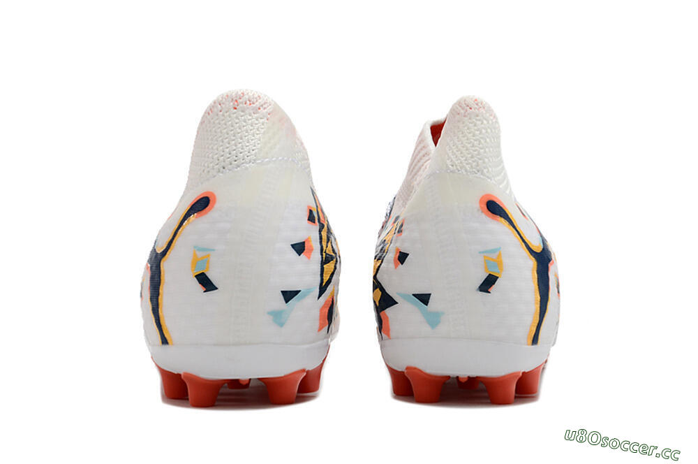 Men's Puma Future Ultimate MG Multi Ground Low-Tops Football Boots - White/Blue/Yellow 5