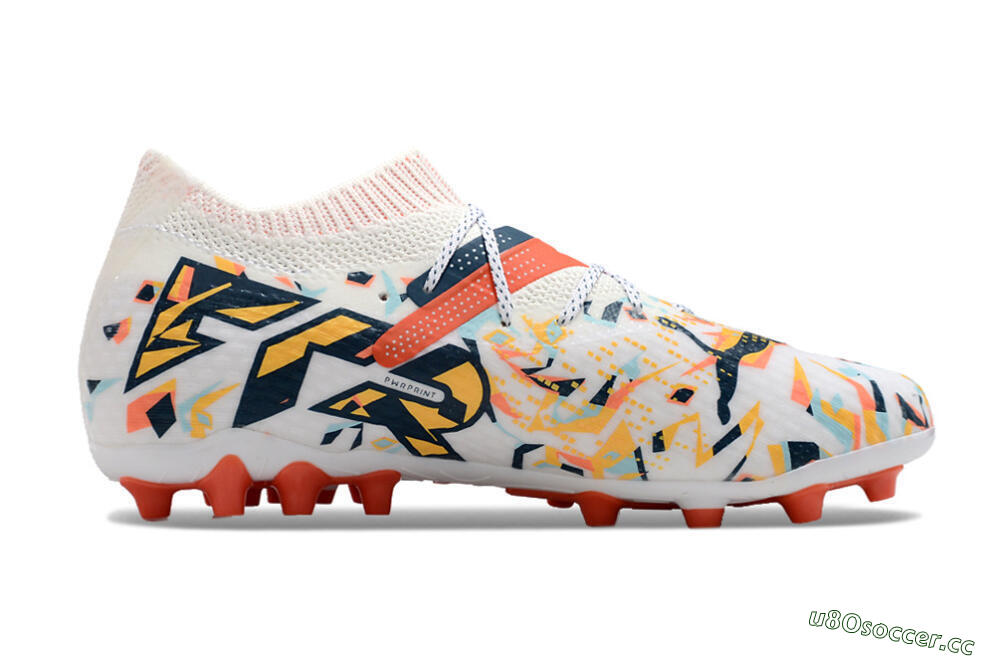 Men's Puma Future Ultimate MG Multi Ground Low-Tops Football Boots - White/Blue/Yellow 7