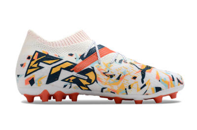 Men's Puma Future Ultimate MG Multi Ground Low-Tops Football Boots - White/Blue/Yellow